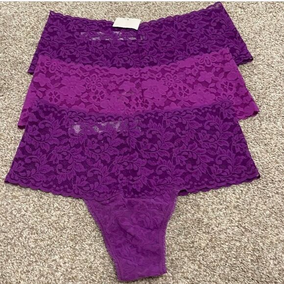 3) NEW hanky panky retro high rise thong lace panties - Picture 1 of 7
